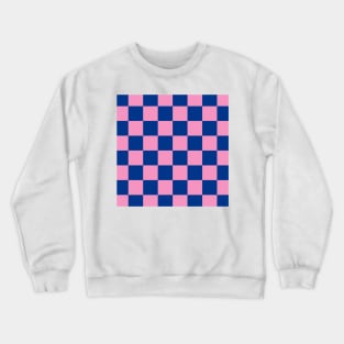 Checkboard in blue and pink colors Crewneck Sweatshirt